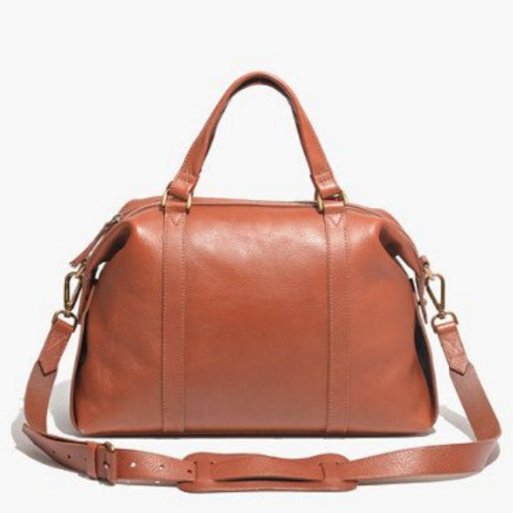 Madewell, The Glasgow Satchel English Saddle Tan Leather Shoulder Bag Purse